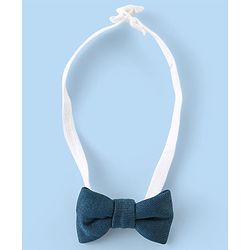 Babyhug Woven Full Sleeves Printed Shirt & Bottom Set With Cap & Suspenders - White & Teal Blue