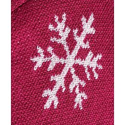 Babyhug Knitted  Full Sleeves & High Neck Poncho with Snow Flakes Design - Wine