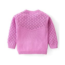 Babyhug Cotton Knit Full Sleeves Pullover Sweater Set With Cable Knit Design & Cap - Mauve