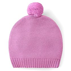 Babyhug Cotton Knit Full Sleeves Pullover Sweater Set With Cable Knit Design & Cap - Mauve