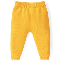 Babyhug Cotton Knit Full Sleeves Front Open Sweater Set With Floral Design & Cap - Yellow