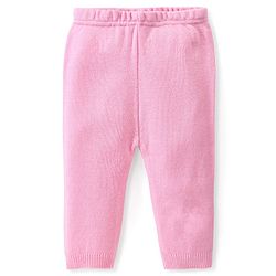 Babyhug Knitted Full Sleeves Pullover Sweater Set with Floral Design - Pink