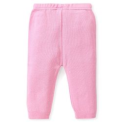 Babyhug Knitted Full Sleeves Pullover Sweater Set with Floral Design - Pink