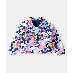 Babyhug Cotton Knit Full Sleeves Floral Printed Shirt Style Top & Lounge Pants Co-Ord Set - Multicolor