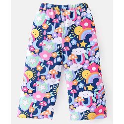 Babyhug Cotton Knit Full Sleeves Floral Printed Shirt Style Top & Lounge Pants Co-Ord Set - Multicolor