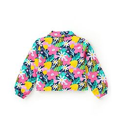 Babyhug Cotton Knit Full Sleeves Floral Printed Shirt Style Top & Lounge Pants Co-Ord Set - Multicolor