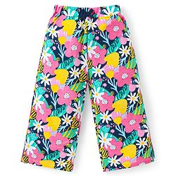 Babyhug Cotton Knit Full Sleeves Floral Printed Shirt Style Top & Lounge Pants Co-Ord Set - Multicolor
