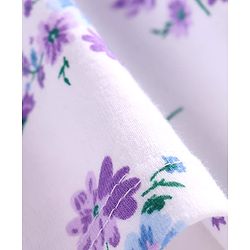 Babyhug Single Jersey Knit Sleeveless Floral Printed Dress With Bloomer & Bow Applique - White