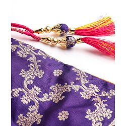 Babyhug Woven Short Puff Sleeves Sequinned & Floral Embroidered Choli With Brocade Lehenga and Net Dupatta - Multicolour