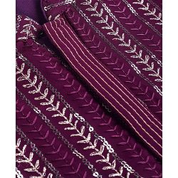 Babyhug Lurex Zari Sequin Embroidered Kurta Pyjama Set - Magenta