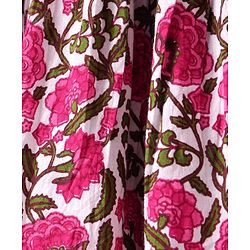 Babyhug Cotton Woven Three Fourth Floral Print Kurti Gharara Set With Dupatta - Dark Pink
