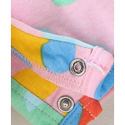 Babyhug Single Jersey Knit Dungaree  Half Sleeves T-Shirt with Text & Abstract Print - Multicolour