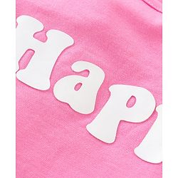 Babyhug Single Jersey Knit Dungaree  Half Sleeves T-Shirt with Text & Abstract Print - Multicolour