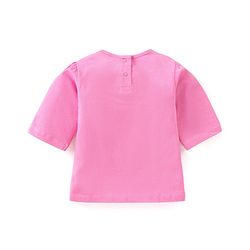 Babyhug Single Jersey Knit Dungaree  Half Sleeves T-Shirt with Text & Abstract Print - Multicolour