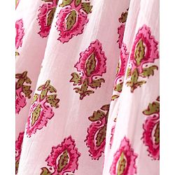Babyhug Cotton Woven Sleeveless Ethnic Dress with Floral Print - White