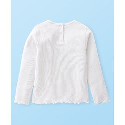 Babyhug Single Jersey Knit Full Sleeves Solid T-Shirt and Dungaree Set Floral Print - Blue Yellow & White