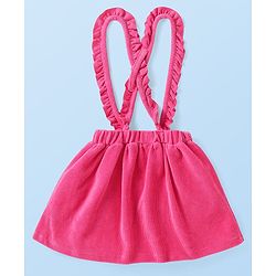 Babyhug Single Jersey Knit Full Sleeves Top & Skirt with Floral Print & Frill Detailing - Pink & White