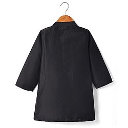Babyhug Woven Full Sleeves Solid Colour Kurta Payjama Set with Sequinned  Embroidered Jacket - Black