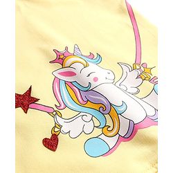 Babyhug Cotton Knit Full Sleeves Sweatshirt with Unicorn Design - Yellow