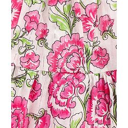 Babyhug Cambric Woven Sleeveless Floral Printed Ethnic Dress -  White