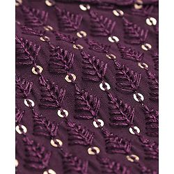 Babyhug Woven Full Sleeves Kurta Pyjama Set With Sequin Embroidery - Wine
