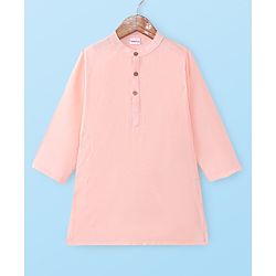 Babyhug Woven Kurta Pyjama Set With Sequin Embroidered Jacket - Coral