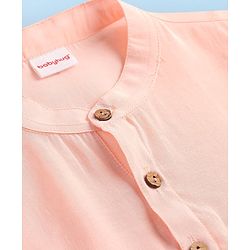 Babyhug Woven Kurta Pyjama Set With Sequin Embroidered Jacket - Coral