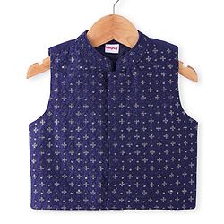 Babyhug Cotton Woven Full Sleeves Kurta & Pajama Set with Embroidered Jacket - Orange