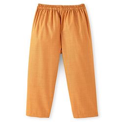 Babyhug Cotton Woven Full Sleeves Kurta & Pajama Set with Embroidered Jacket - Orange