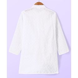 Babyhug Cotton Woven Full Sleeves Solid Embroidered Kurta Pyjama Set - White