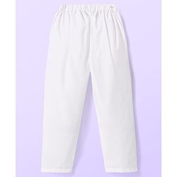 Babyhug Cotton Woven Full Sleeves Solid Embroidered Kurta Pyjama Set - White