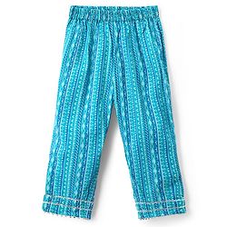 Babyhug Cotton Woven Three Fourth Sleeves Kurti Salwar Set with Dupatta & Floral Print - Aqua Blue