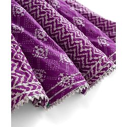 Babyhug Cotton Woven Half Sleeves Lehenga Choli Set With Floral Print & Dupatta - Purple