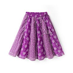 Babyhug Cotton Woven Half Sleeves Lehenga Choli Set With Floral Print & Dupatta - Purple
