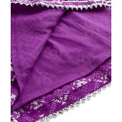 Babyhug Cotton Woven Half Sleeves Lehenga Choli Set With Floral Print & Dupatta - Purple