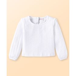 Babyhug Single Jersey Knit Full Peasant Sleeves T-Shirt & Floral Printed Top with Jeans -  White Navy Blue