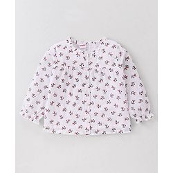 Babyhug Full Peasant Sleeves  Top With Floral Print - Pink
