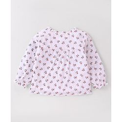 Babyhug Full Peasant Sleeves  Top With Floral Print - Pink