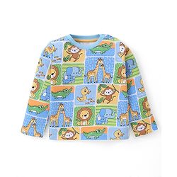 Babyhug Cotton Knit Full Sleeves T-Shirt with Animal & Text Print Pack of 3 - Multicolor