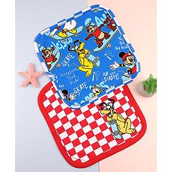 Babyhug Disney  Wash Cloth With Mickey Mouse Graphic L 25 x B 25 cm Pack of 2  - Red & Blue