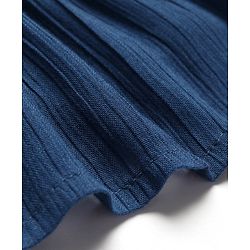 Babyhug Viscose Woven Half Sleeves Solid Frock with Floral Embroidery - Navy Blue