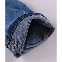 Babyhug Denim Full Length Jeans with Star Embroidery - Blue