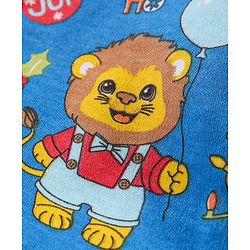Babyhug 100% Cotton Full Sleeves Front Open Jhablas With Stripes & Bear Print Pack of 3 - Red & Blue