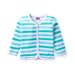 Babyhug 100% Cotton Interlock Knit Full Sleeves Front Open Jhablas with Rainbow & Striped Print Pack of 3 - Multicolor