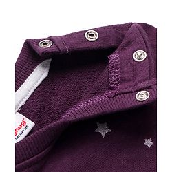 Babyhug Cotton Knit Full Sleeves Sweatshirts With Snow Bear Design - Purple