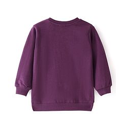 Babyhug Cotton Knit Full Sleeves Sweatshirts With Snow Bear Design - Purple