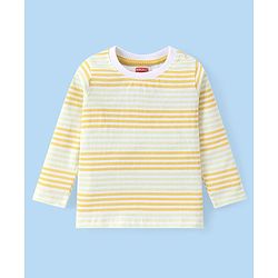 Babyhug Cotton Knit Full Sleeves T-Shirts with Striped Lion & Giraffe Print Pack of 3 - Green & White