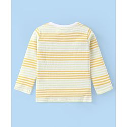 Babyhug Cotton Knit Full Sleeves T-Shirts with Striped Lion & Giraffe Print Pack of 3 - Green & White