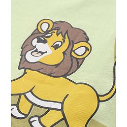 Babyhug Cotton Knit Full Sleeves T-Shirts with Striped Lion & Giraffe Print Pack of 3 - Green & White