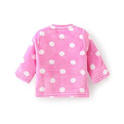 Babyhug Full Sleeves Winter Wear Co-Ord Set With Polka Dots Print - Pink